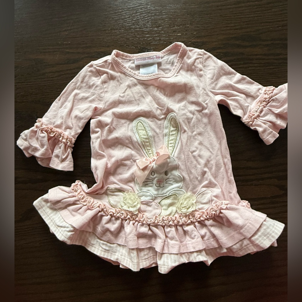 Bonnie Baby Easter Bunny Dress Tunic Top Girls Toddlers 12-18 months